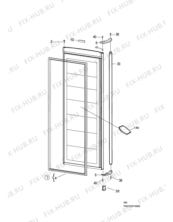 Взрыв-схема холодильника Husqvarna Electrolux QT3581K - Схема узла C10 Door